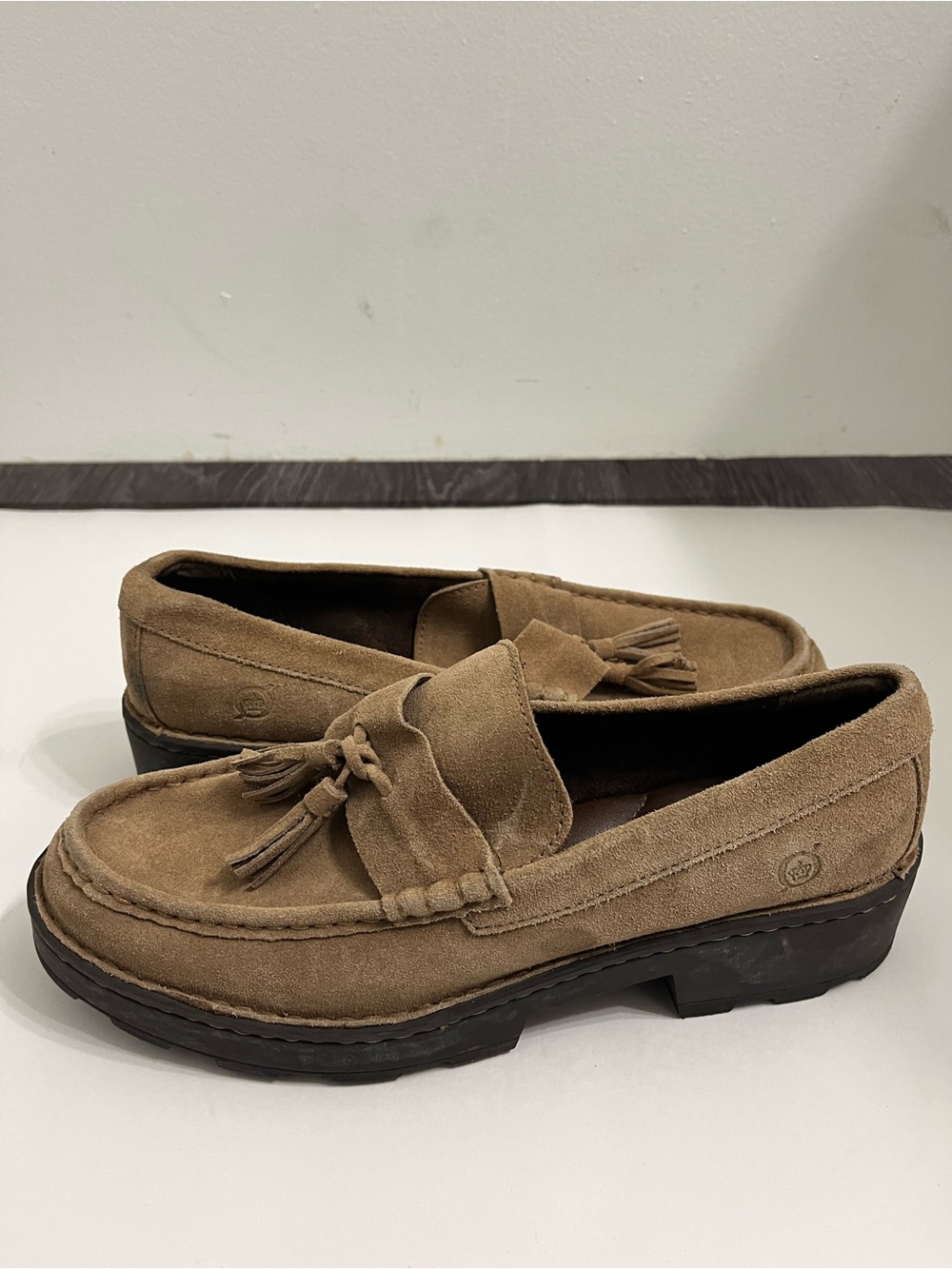 Born Women's Tan Suede Tassel Loafers